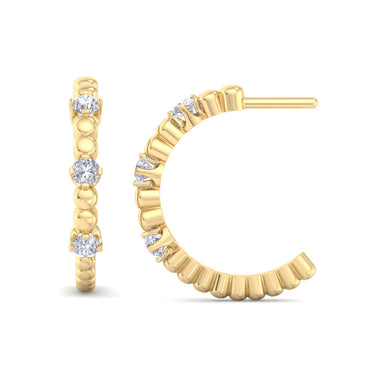 Boucles d'oreilles diamants ronds 0.12 carat Helene Or Jaune 18 carats