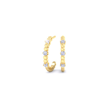 Orecchini con diamanti rotondi da 0.12 carati Helene Oro giallo 18 carati