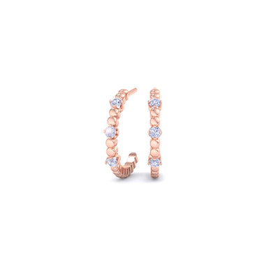 Orecchini Helene in oro rosa 0.12 carati con diamanti rotondi da 18 carati