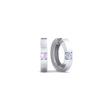 Boucles d'oreilles diamants ronds 0.20 carat Ninon Or Blanc 18 carats