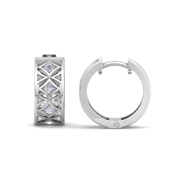 Boucles d'oreilles diamants ronds 0.30 carat Elsa Or Blanc 18 carats