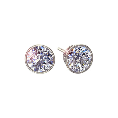 Boucles d'oreilles diamants ronds 0.40 carat Alambra I / SI / Or Blanc 18 carats