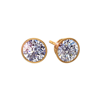 Boucles d'oreilles diamants ronds 0.40 carat Alambra I / SI / Or Jaune 18 carats