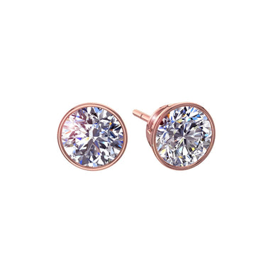 Boucles d'oreilles diamants ronds 0.40 carat Alambra I / SI / Or Rose 18 carats