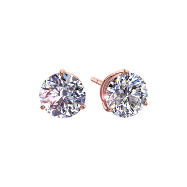 Boucles d'oreilles diamants ronds 0.40 carat Galya I / SI / Or Rose 18 carats