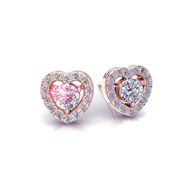 Orecchini Giulia I / SI con diamanti tondi da 0.40 carati / Oro rosa 18 carati
