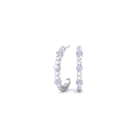 Helene 0.40 carat round diamond earrings Helene round diamond earrings DCGEMMES 18 carat White Gold