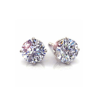 Boucles d'oreilles diamants ronds 0.40 carat Irina I / SI / Or Blanc 18 carats