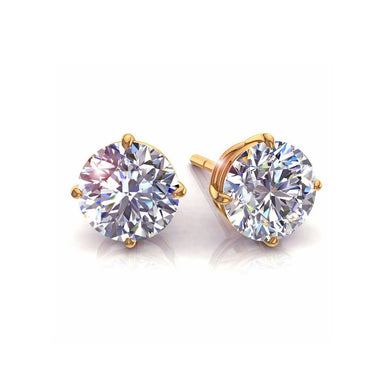 Boucles d'oreilles diamants ronds 0.40 carat Irina I / SI / Or Jaune 18 carats