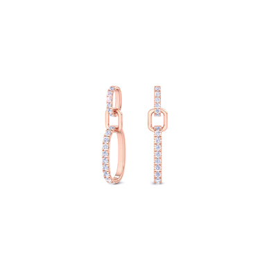 Orecchini Salome con diamanti tondi da 0.40 carati in oro rosa 18 carati