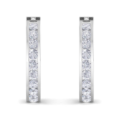 Boucles d'oreilles diamants ronds 0.50 carat Alessia Or Blanc 18 carats