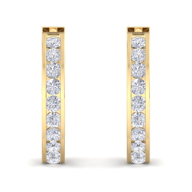 Boucles d'oreilles diamants ronds 0.50 carat Alessia Or Jaune 18 carats