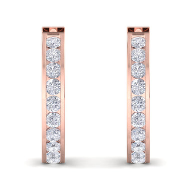 Boucles d'oreilles diamants ronds 0.50 carat Alessia Or Rose 18 carats