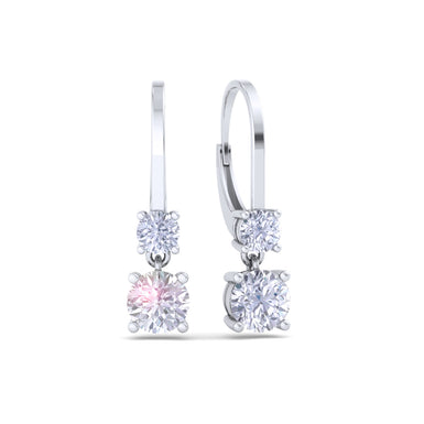 Boucles d'oreilles diamants ronds 0.50 carat Perla I / SI / Platine