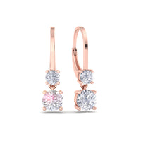 Orecchini Perla con diamanti tondi 0.50 carati Orecchini Perla con diamanti tondi DCGEMMES I SI Oro rosa 18 carati
