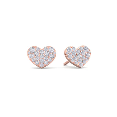 Boucles d'oreilles diamants ronds 0.67 carat Coraline Or Rose 18 carats