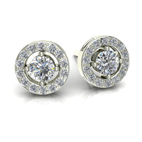Giulia 0.70 carat round diamond earrings round Giulia round diamond earrings DCGEMMES I SI 18k White Gold