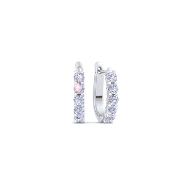 Boucles d'oreilles diamants ronds 0.70 carat Nicole Or Blanc 18 carats