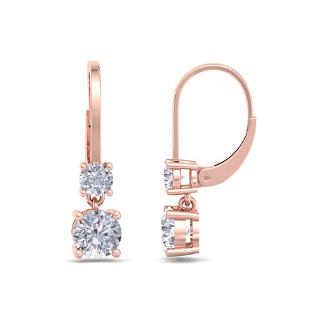 Perla 0.70 carat round diamond earrings Perla round diamond earrings DCGEMMES