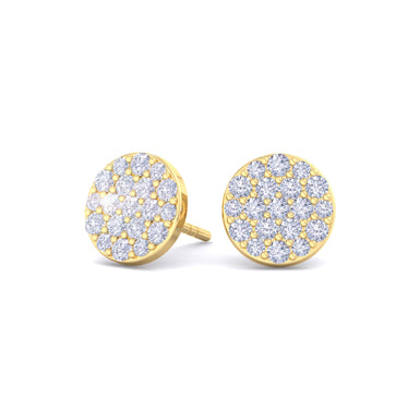 Boucles d'oreilles diamants ronds 0.78 carat Caroline Or Jaune 18 carats