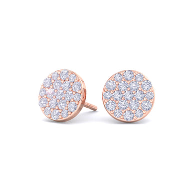 Boucles d'oreilles diamants ronds 0.78 carat Caroline Or Rose 18 carats
