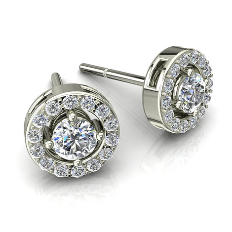 0.90 carat Giulia round diamond earrings round Giulia round diamond earrings DCGEMMES