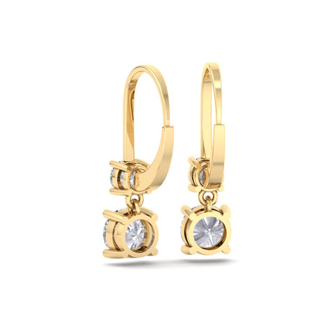 Perla 0.90 carat round diamond earrings Perla round diamond earrings DCGEMMES
