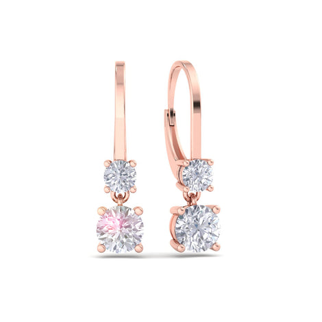 Perla round diamond earrings 0.90 carat Perla round diamond earrings DCGEMMES I SI 18 carat Rose Gold