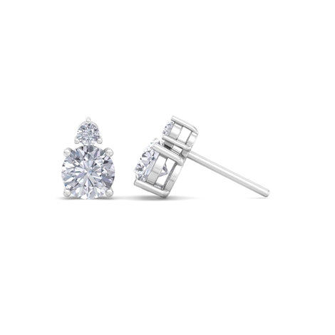 Pia 0.95 carat round diamond earrings Pia round diamond earrings DCGEMMES
