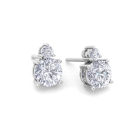 Pia 0.95 carat round diamond earrings Pia round diamond earrings DCGEMMES