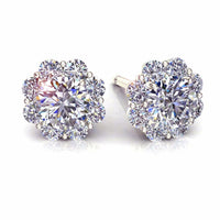 Boucles d'oreilles diamants ronds 0.96 carat Victoria Boucles d'oreilles Victoria diamants ronds DCGEMMES   