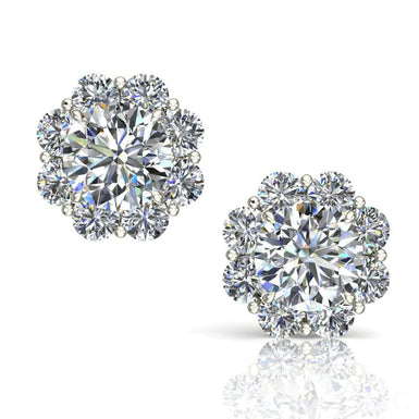 Boucles d'oreilles diamants ronds 0.96 carat Victoria