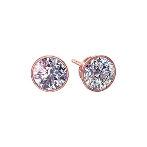 Boucles d'oreilles diamants ronds 1.10 carat Alambra Boucles d'oreilles Alambra diamants ronds DCGEMMES I SI Or Rose 18 carats