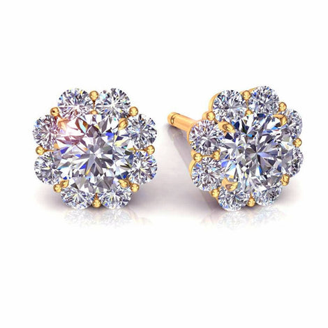 Boucles d'oreilles diamants ronds 1.36 carat Victoria Boucles d'oreilles Victoria diamants ronds DCGEMMES   