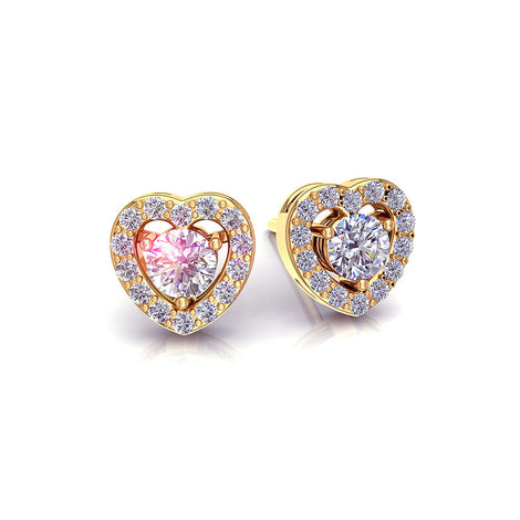 Boucles d'oreilles diamants ronds 1.40 carat Giulia Boucles d'oreilles Giulia diamants ronds DCGEMMES I SI Or Jaune 18 carats