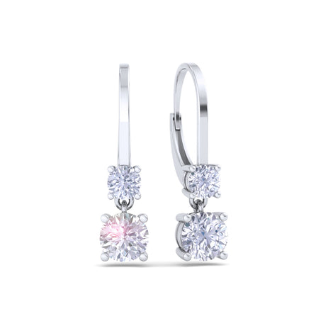 Perla 1.50 carat round diamond earrings Perla round diamond earrings DCGEMMES I SI 18 carat White Gold