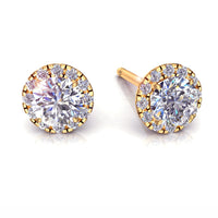 Boucles d'oreilles diamants ronds 1.70 carat Isabelle Boucles d'oreilles Isabelle diamants ronds DCGEMMES I SI Or Jaune 18 carats
