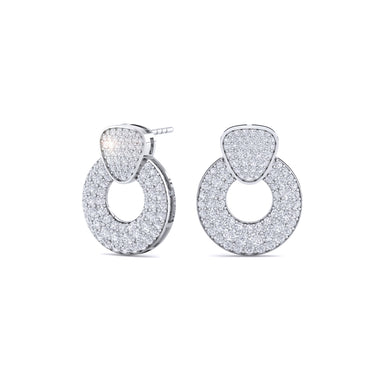 Boucles d'oreilles diamants ronds 2.05 carats Constance Platine