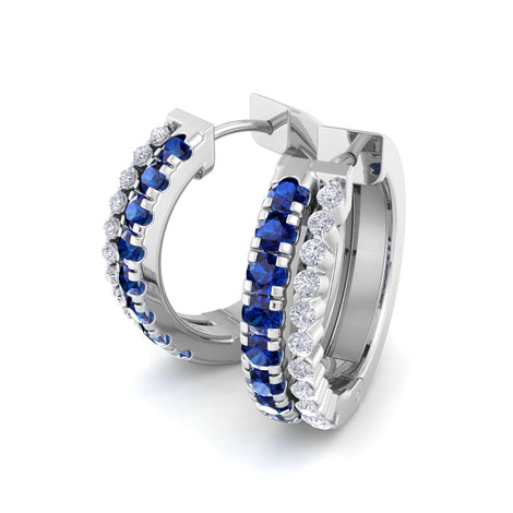 Albane 0.55 carat round diamond and round sapphire earrings Albane round diamond and round sapphire earrings DCGEMMES