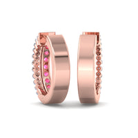 0.55 carat Albane round diamonds and round pink sapphires earrings Albane round diamonds and round pink sapphires earrings DCGEMMES