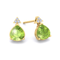 Barbara pear peridots and round diamonds 2.05 carats earrings Barbara pear peridots and round diamonds earrings DCGEMMES 18 carats Yellow Gold