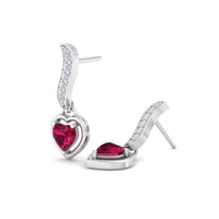 Kiara heart ruby ​​and round diamond earrings 0.54 carat Kiara heart ruby ​​and round diamond earrings DCGEMMES