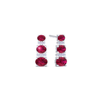 Heloise oval ruby ​​and round diamond 0.93 carat earrings Heloise oval ruby ​​and round diamond earrings DCGEMMES 18 carat White Gold