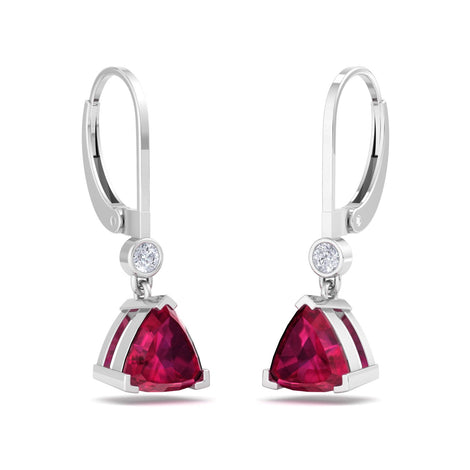 Boucles d'oreilles rubis poires et diamants ronds 0.80 carat Aria Boucles d'oreilles Aria rubis poires et diamants ronds DCGEMMES   