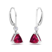 Aria 1.20 carat pear ruby ​​and round diamond earrings Aria pear ruby ​​and round diamond earrings DCGEMMES