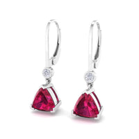 Aria 1.20 carat pear ruby ​​and round diamond earrings Aria pear ruby ​​and round diamond earrings DCGEMMES
