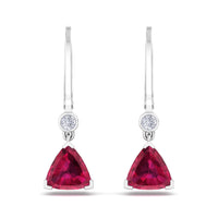 Aria 1.80 carat pear ruby ​​and round diamond earrings Aria pear ruby ​​and round diamond earrings DCGEMMES