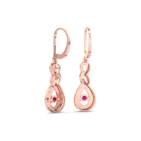 0.90 carat Rosa round ruby ​​and round diamond earrings Rosa round ruby ​​and round diamond earrings DCGEMMES
