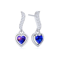 Kiara heart sapphire and round diamond earrings 0.94 carat Kiara heart sapphire and round diamond earrings DCGEMMES A SI 18 carat White Gold