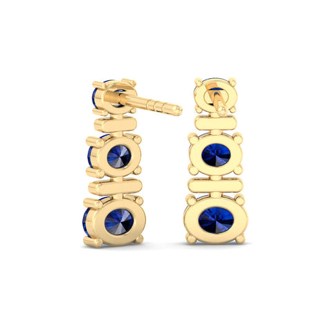 Heloise oval sapphire and round diamond 0.93 carat earrings Heloise oval sapphire and round diamond earrings DCGEMMES